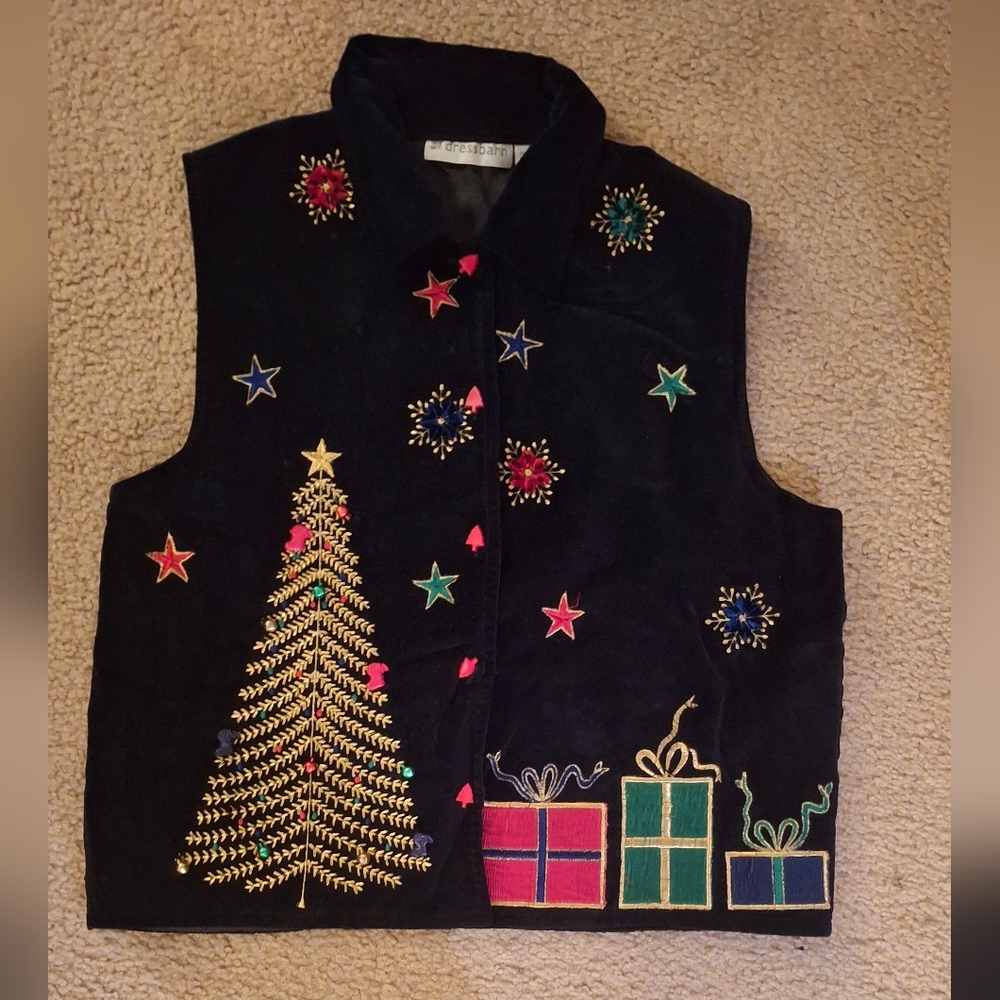 Velvet holiday vest